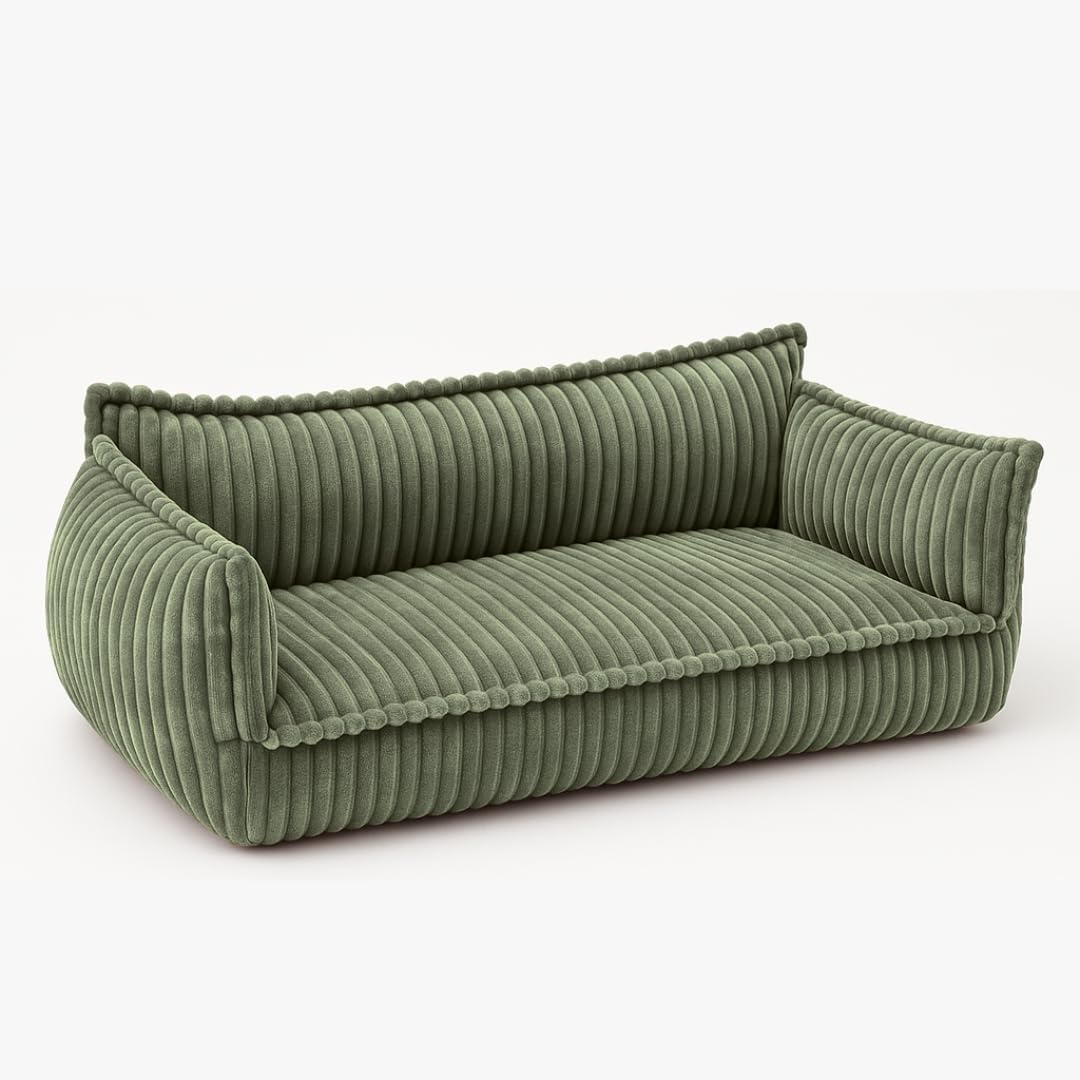 Sofa, chilly pilley, Grün, ® Kinder aus weichem Cord, Bequeme Kindercouch mit abnehmbaren, waschbaren Bezügen, Erhältlich in vielen Farben