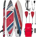ALPIDEX, SUP-Board, 320x76x15 cm, 200 kg, Rot/Grau, SUP Board bis Aufblasbar Stand Up Paddling Set