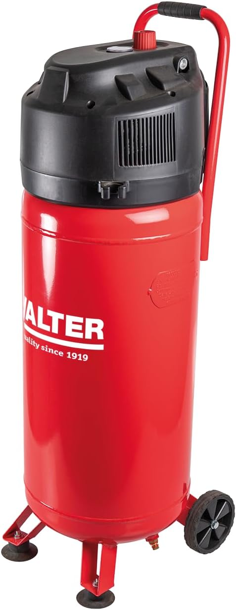 WALTER, Kompressor, 10 bar, 50 L, Rot/Grau, Druckluft