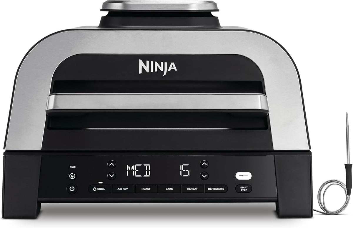 Ninja, Heissluftfritteuse, 3,8 l, Grau/Silber, MAX 6-in-1-Grill &