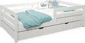 Ehrenkind, Bett, 90x200 cm, Weiss, ® Kinder Sona mit kasten aus massivem Kiefernholz
