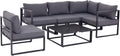 Outsunny, Gartenmöbel-Set, Grau, Gartengarnitur, 6-TLG. Gartengarnitur Gartenset mit Kissen für 4, 5 Personen