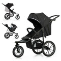 Kinderkraft, Buggys, 27 kg, Schwarz, HELSI 2 Buggy bis, Buggy ab geburt, Laufkinderwagen mit grosse Luftreifen