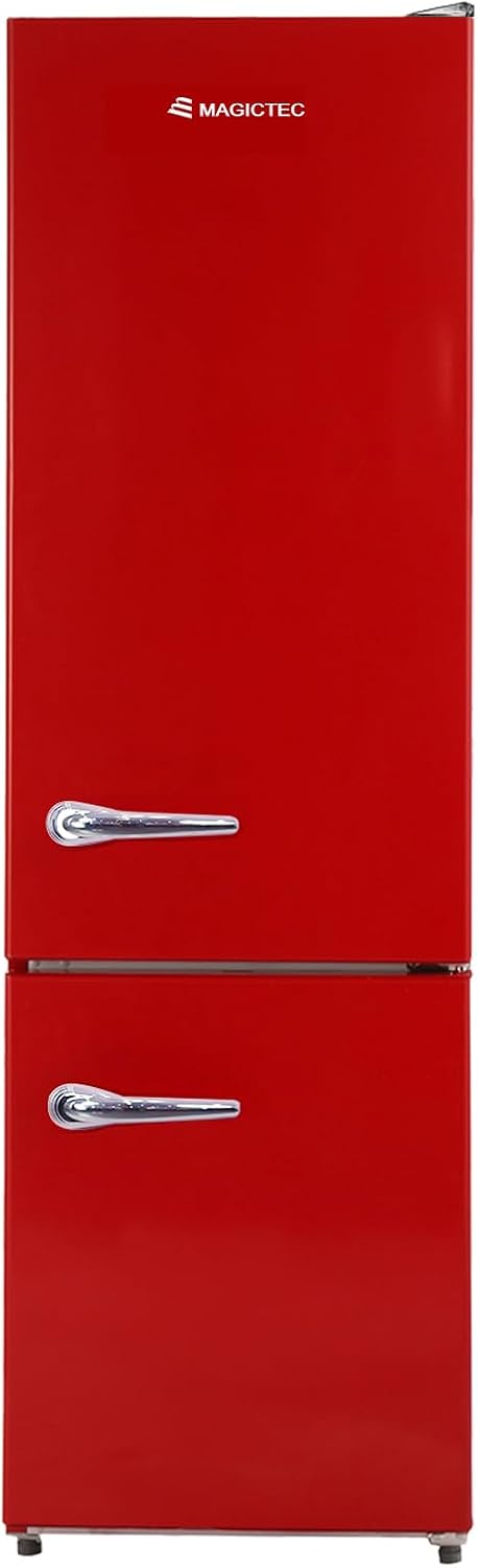 magictec, Kühl-Gefrierkombination, 179 cm, 236 L, 168 L, Rot, 【Premium】 Retro Kühlschrank Mit Gefrierfach Vintage
