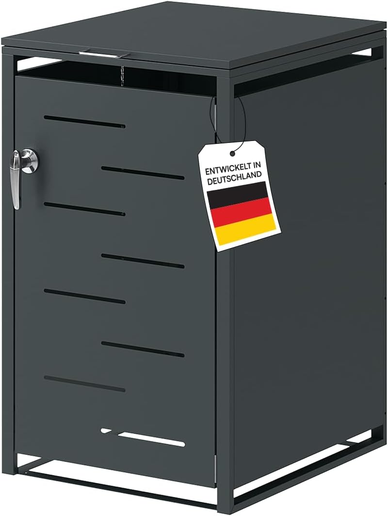 STEELSØN, Mülltonnenbox, 240 L, Anthrazit, Diorus 1 Tonne bis, abschliessbar