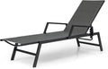 COSTWAY, Liegen, 150 kg, Grau/Weiss, Sonnenliege Rattan, Gartenliege mit Verstellbarer Rückenlehne und Armlehnen