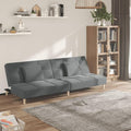 Sofa, Sinkzol, Stoff (100 % Polyester), Holz, Kunststoff, Dunkelgrau, Schlaf 2-Sitzer mit 2 Kissen Stoff, vielseitiges Gästebett für Wohnzimmer