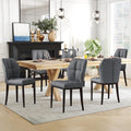 Bekrvio, Esszimmerstühle, 150 kg, Beige/Grau/Schwarz, 6er Set, Moderne Kunstleder Dining Chairs ohne Armlehnen mit hoher