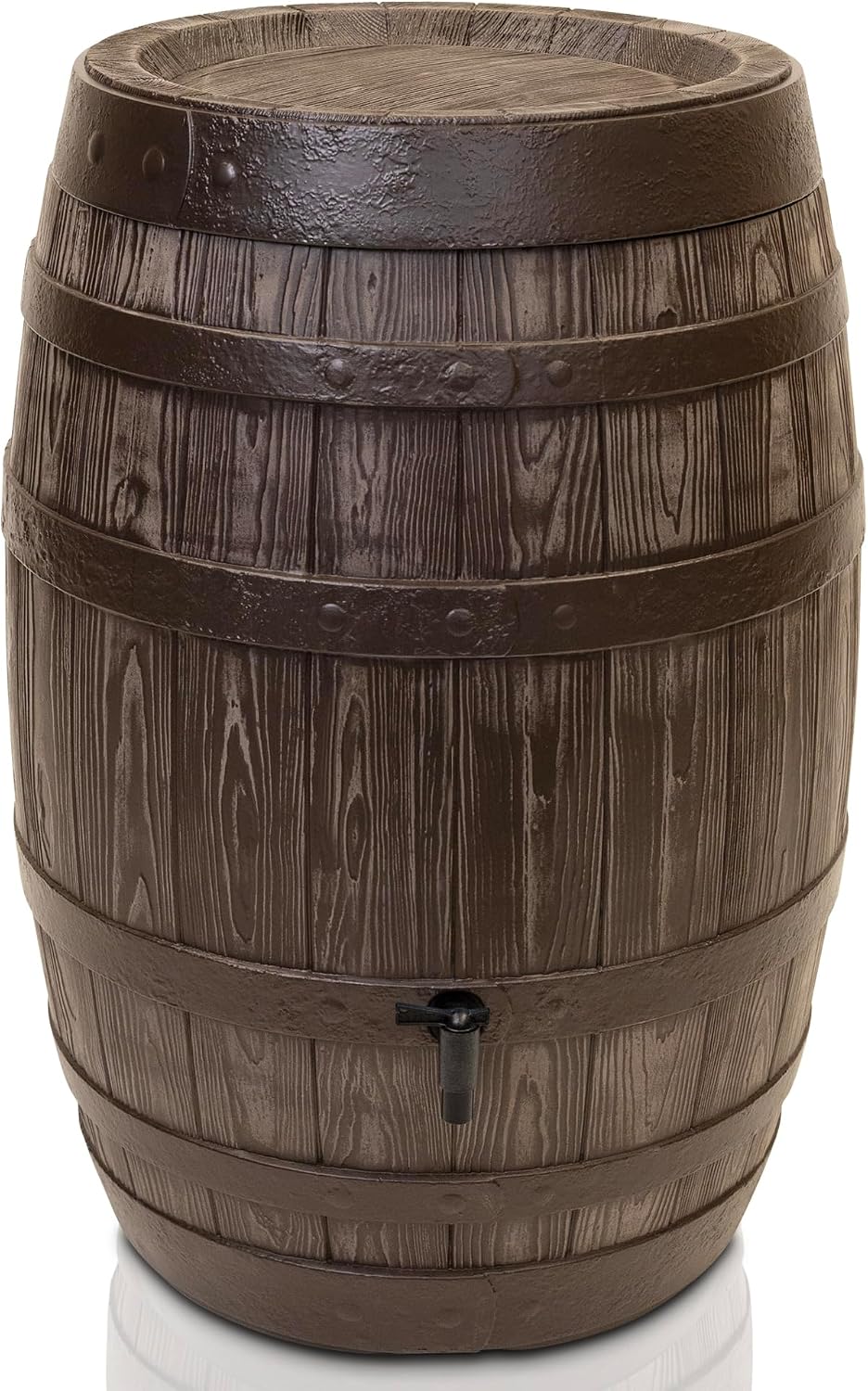 YourCasa, Regentonnen, 250 Liter, Braun, Regentonne [Barrel] mit windsicherem Deckel - Regenfass