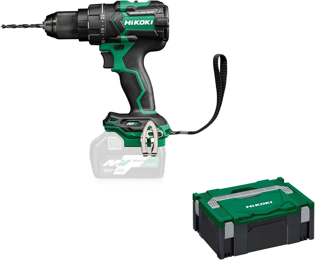 HIKOKI, Akkuschrauber, 36 V, Grau/Grün, Akku-Bohrschrauber DS36DC, Bohrmaschine, 155 Nm, Brushless