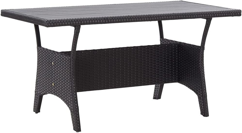 vidaXL, Esstisch, 120x70x66 cm, Schwarz, Gartentisch Garten Terrassentisch Tisch Balkontisch