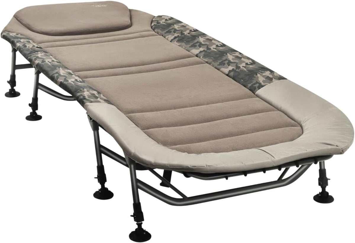 MK-Angelsport, Liegen, 150 kg, Grau/Beige, Anglerliege XL bis Fort Knox Karpfenliege X-Pro Camo