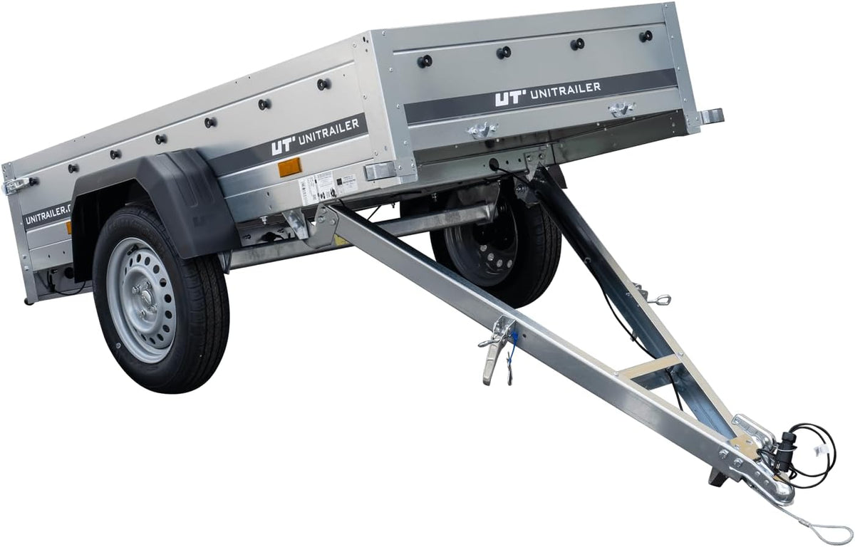 UNITRAILER, Handwagen, 200x106 cm, 750 kg, Grau, Anhänger klappbar Garden Trailer 200 Kipp
