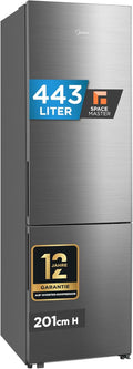 Midea, Kühl-Gefrierkombination, 201 cm, 443 L, Grau, NoFrost, Multi-Airflow, SPACE MASTER