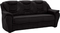 CAVADORE, Sofa, Schwarz, 3-Sitzer Bansa mit Federkern / Polstercouch in Kunstleder /