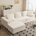 Sofa, Vamcheer, Beige, Modulares Eck mit Schlaffunktion, L-Form in