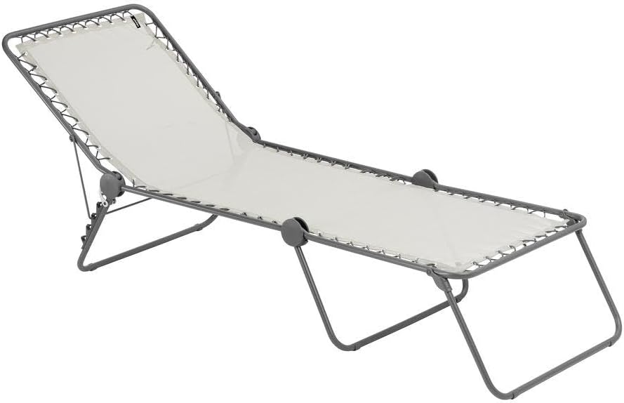 Lafuma, Liegen, 201x70x35.5 cm, Weiss, Mobilier Siesta L Sonnenliege, Batyline, Seigle II