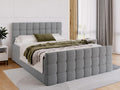 BROMARKT, Boxspringbett, Grau, mit Bonell Matratze und Bettkasten Doppelbett mit Topper
