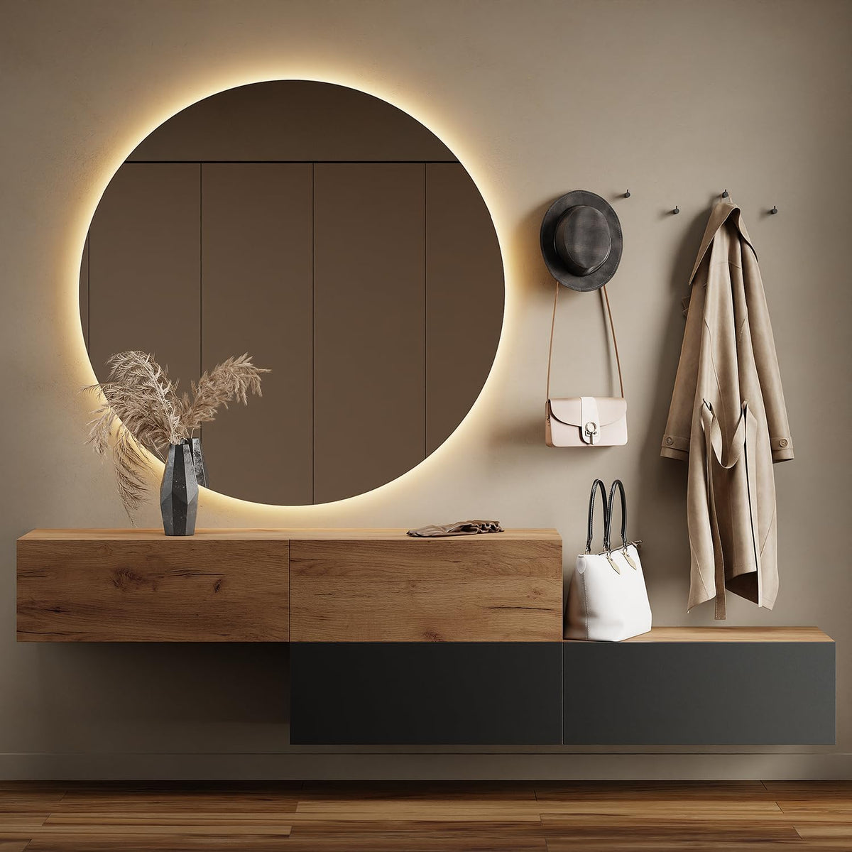 Planetmöbel, Komplettprogramme, 2X 160 cm, Braun/Beige, Flurgarderobe