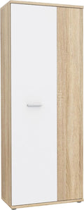 Forte, Schuhschrank, 179 cm, 69 cm, 35 cm, Weiss/Eiche, NET106 Schrank 70, Garderobenschrank, Abstellraum, Drehtürenschrank