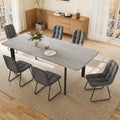 JIEXI, Essgruppe, 200 cm, Grau, Esstisch Mit 4-8 Stühlen Set, Tisch Ausziehbar, Moderner, Stilvoller MDF-Platten Esstisch Für Das Wohnzimmer (160