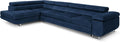 Sofa, COMFORTINO FURNITURE, Blau, Eck mit Schlaffunktion PASTI XL L-Form, Couch mit Bettkasten, Couch Eckcouch