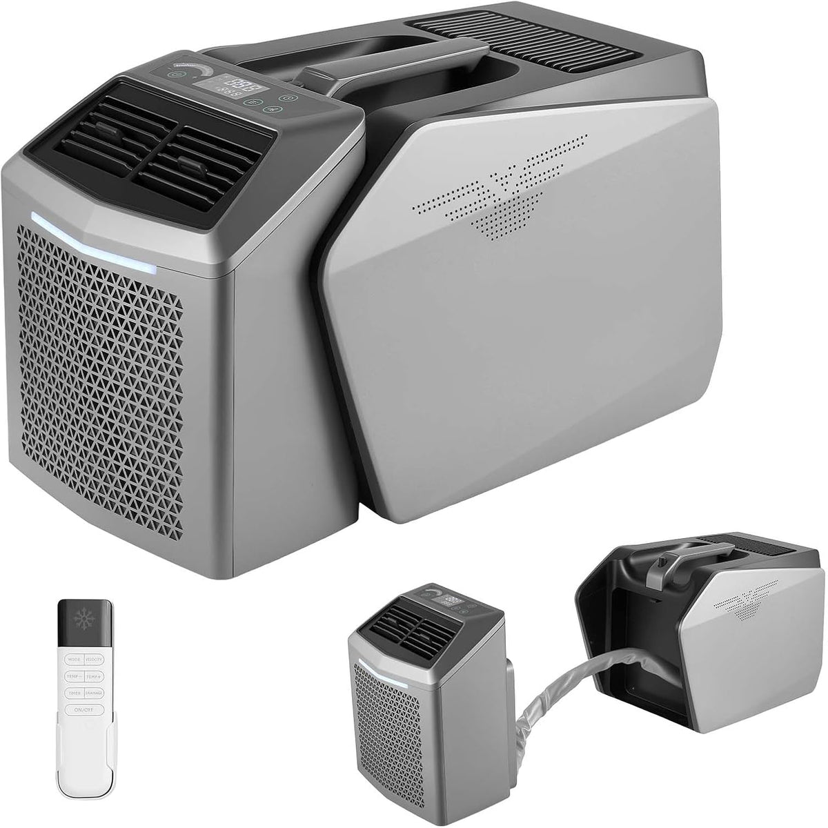 VEVOR, Mobiles Klimagerät, 580 W, 200m, Dunkelgrau, Mobile Klimaanlage, 4850 BTU Tragbare Klimaanlage, mit Abluftschlauch Fernbedienung 24h Timer