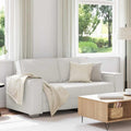 Sofa, Générique, 180 cm, Weiss, Zweisitzer-, aus Kunstleder, modernes Design, minimalistisches Design mit breiten Armlehnen und Rahmen