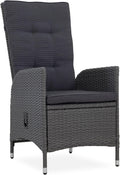 Riess Ambiente, Esszimmerstuhl, 56 cm, Grau, Gartenstuhl SYLT - - - Stoff-Bezug Polyrattan Armlehne