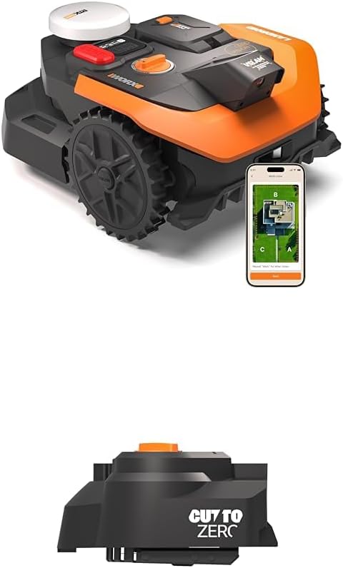WORX, Mähroboter, 300 m, Grau, Landroid Vision Cloud WR303E 2WD mit Cut-to-Zero, kabelloser Rasen für bis zu ²