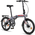 Licorne Bike, Fahrrad, 20 Zoll, Grau/Weiss, Bike, Phoenix 2D, Aluminium-Faltrad-Klapprad Scheibenbremse Discbremse