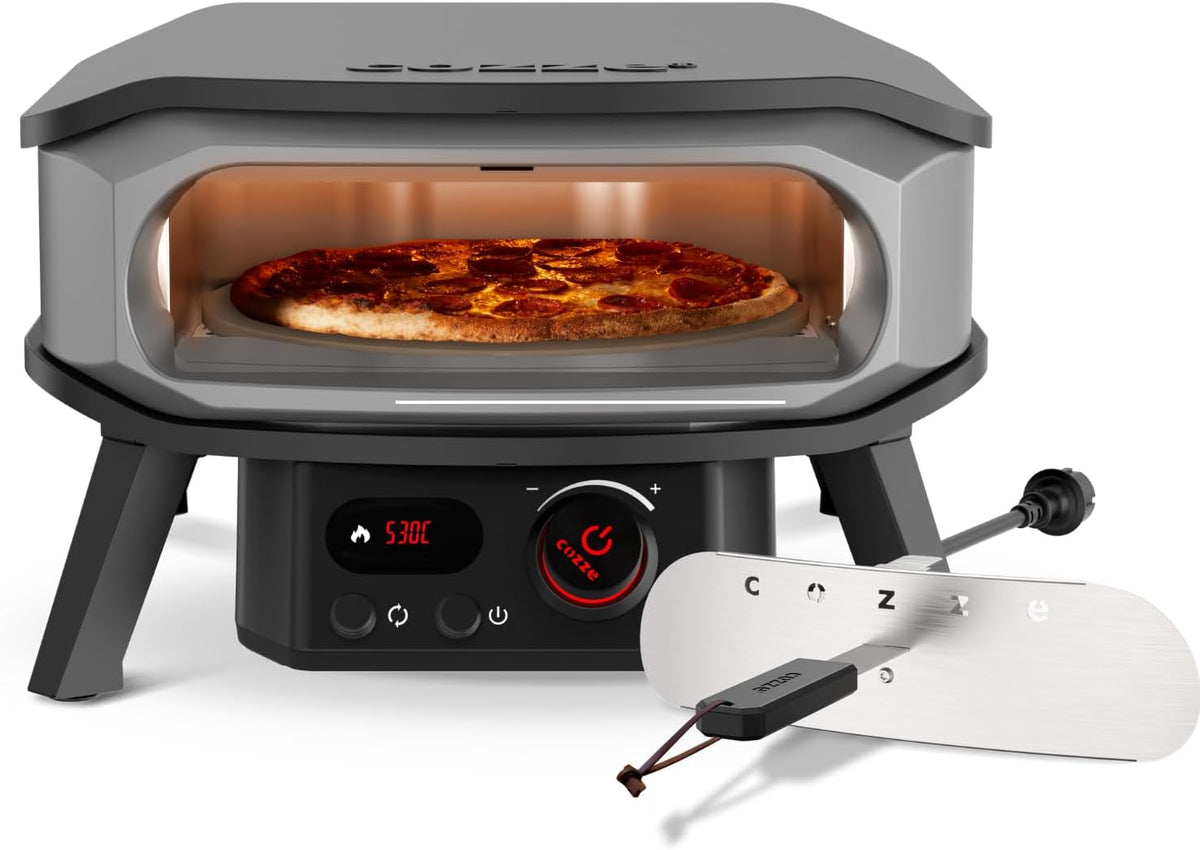 cozze, Mini-Öfen, 2 m, Grau, ® 13' PREMIUM ROTATE Pizzaofen Elektrisch mit Drehstein
