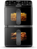 PHILIPS, Heissluftfritteuse, 10 L, Schwarz/Grau, Stacked Airfryer 4000 Serie