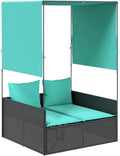 ATOMSTACK MAKER, Liegen, 118x110x187 cm, PE-Rattan, pulverbeschichteter Stahl, Schwarz