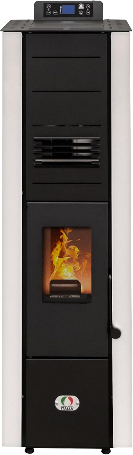 STUFE A PELLET ITALIA, Pelletheizungen, 10 KW, Schwarz, Colonna