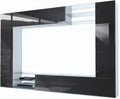 Vladon, Wohnwand, 262 x 183 x 39 cm, Weiss/Schwarz, Mirage, Made in Germany, Anbauwand mit Rückwand mit 2 Türen