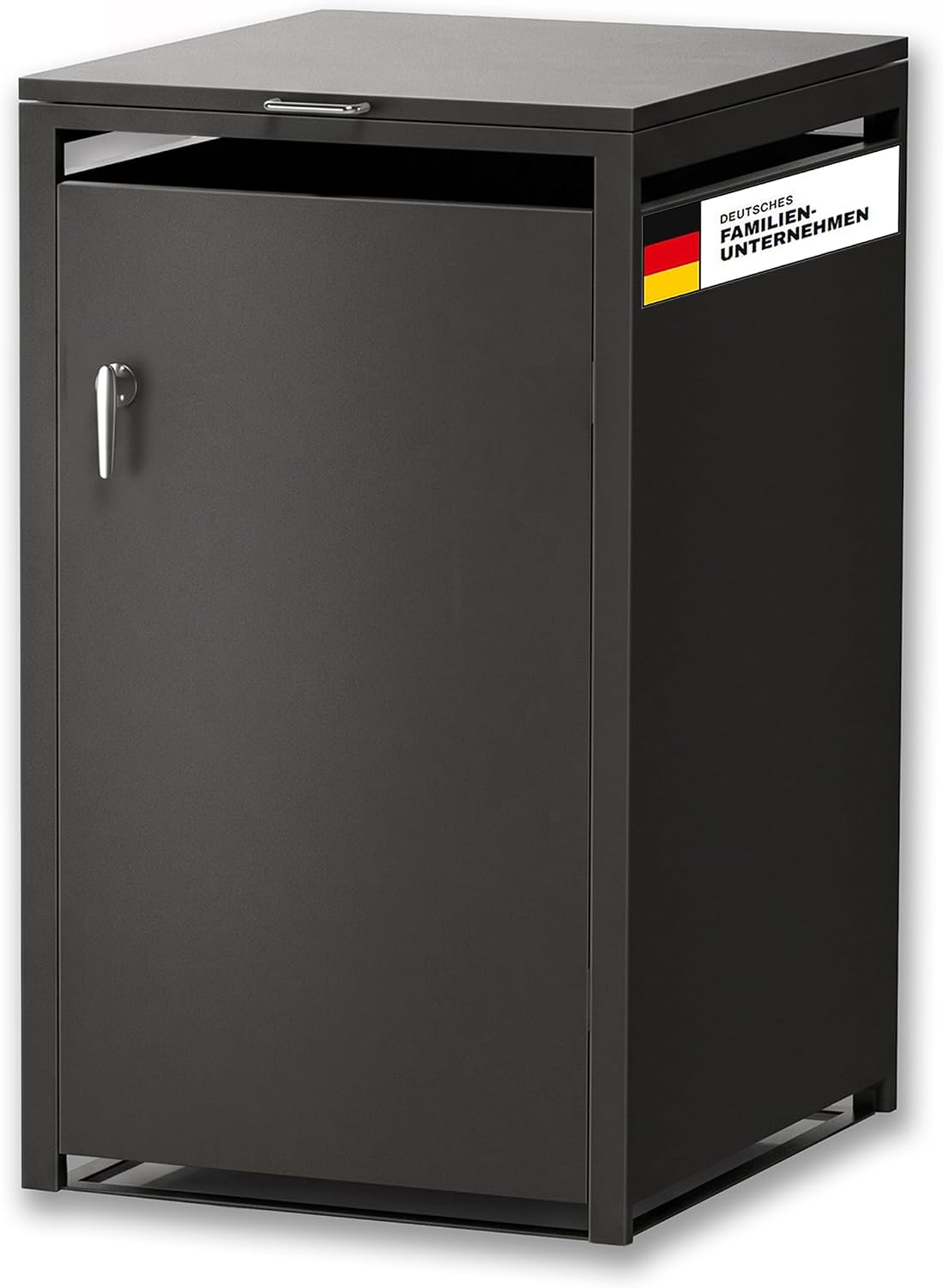 Metzler, Mülltonnenbox, 240 L, Grau/Schwarz, 1er in Eisenglimmer, Mülltonnenverkleidung für 1 Tonne abschliessbar und mit