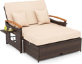 Sofa, GIANTEX, Grau, Garten mit Liegefunktion, Lounge Möbel Outdoor, Outdoor