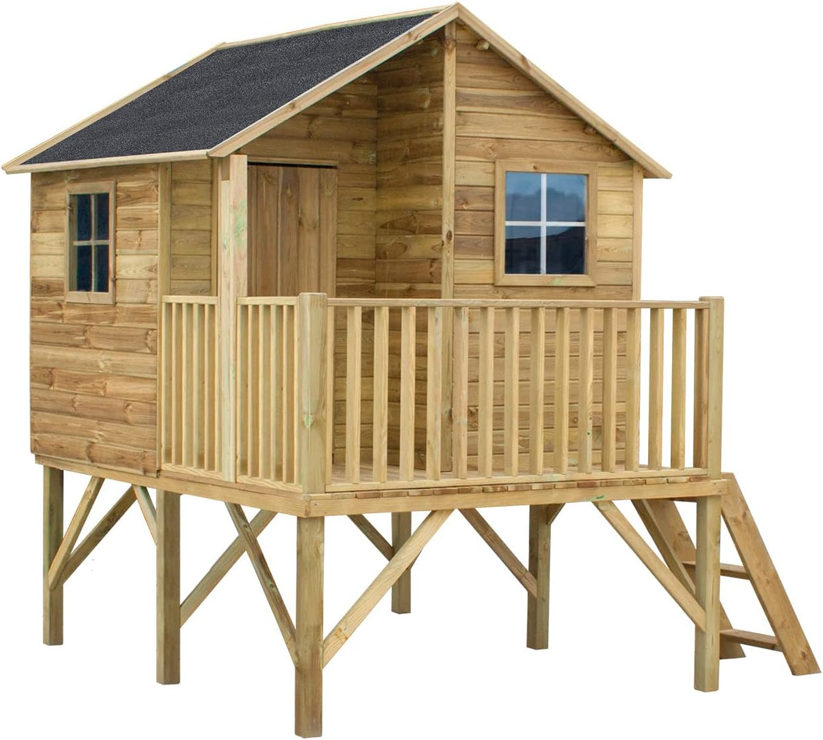 Gerätehaus, 4IQ Group, Braun, Gartenhaus Kinder - Spielhaus Kinder Outdoor - Aus