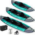 Aqua Marina, Aufblasbare Kajaks, 380 x 90 cm, Türkis/Schwarz, Kajak aufblasbar im Set für 2, 3 Personen Laxo-380 2022 12'6' Paddelboot Kanu mit Paddel