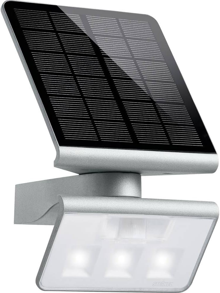 Steinel, Sicherheitsbeleuchtung, 18.9 x 18.65 x 29.8 cm, 8 m, Silber, Solar-Aussenleuchte XSolar L-S, 140° Bewegungsmelder