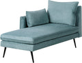 Beliani, Relaxsessel, Hellblau, Chaiselongue Stoffbezug rechts mit Kissen Metallgestell