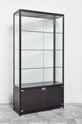 Aigentlich, Vitrine, 100x198x40 cm, Schwarz, Glas inkl. LED-Beleuchtung