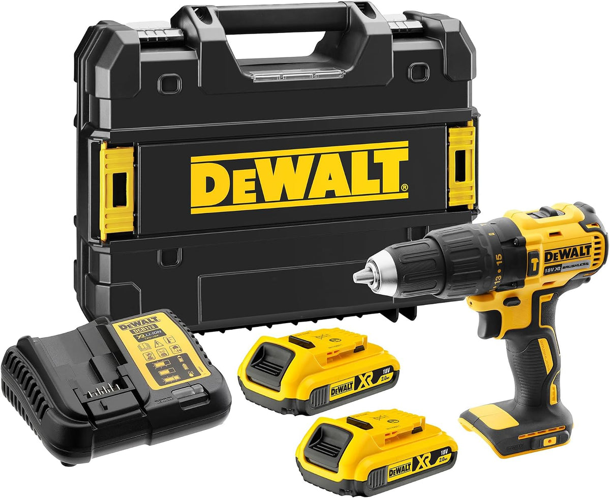DEWALT, Akkuschrauber, 18 V, Schwarz/Grau, XR bürstenloser Schlagbohrschrauber, 2x2Ah, DCD778D2T-QW