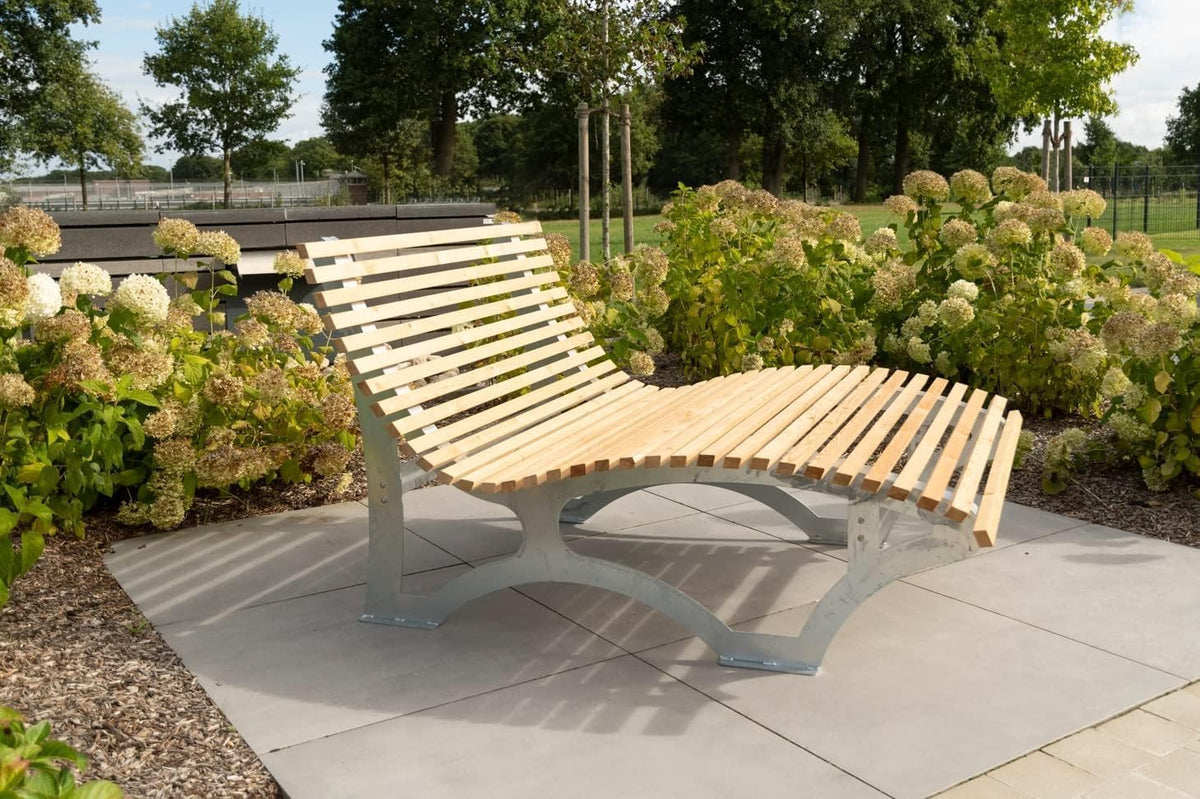 steda, Liegen, Grau/Gelb, s Gartenliege Sonnenliege Waldsofa, Relaxliege aus verzinktem Stahl, wetterfest & stabil für Garten und Terrasse