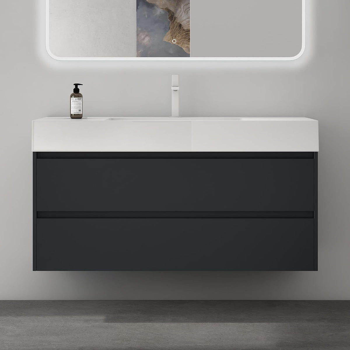 Mai & Mai, Komplettprogramme, 120x48x63 cm, Anthrazit, Waschtisch mit Unterschrank Waschbeckenunterschrank