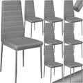tectake, Esszimmerstühle, 45 x 48 x 98,5 cm, Grau, ® 8X eleganter ergonomischer Stuhl mit hoher Rückenlehne, Küchenstühle