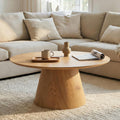 IDIMEX, Sofa, 85 cm, Eiche, RUDA Couchtisch rund, Finish- Moderner Wohnzimmertisch in Holzoptik, runder tisch MDF