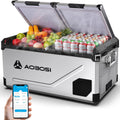 AAOBOSI, Kompressor, 230 V, 95 L, 12 V, Grau, Kühlbox Edelstahl, mit APP, 20°C bis 20°C