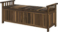Outsunny, Sitzbank, 240 kg, Braun/Dunkelbraun, Gartenbank mit Stauraum aus Holz, 2 Personen, Verkohlt